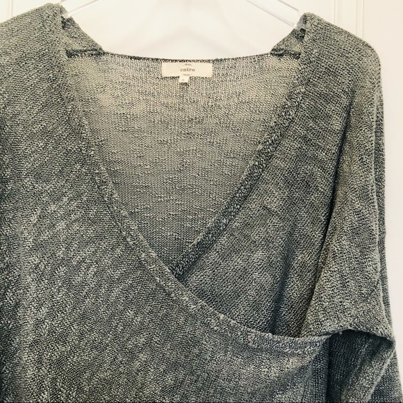 ENTRO Crossover Fringe Sweater Grey Small - Picture 8 of 11